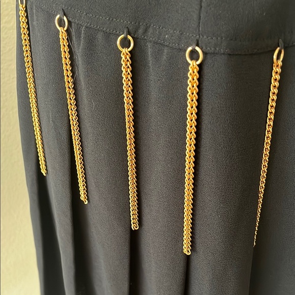 Source Unknown Black and Gold Pleated Skater Skirt - Picture 2 of 7